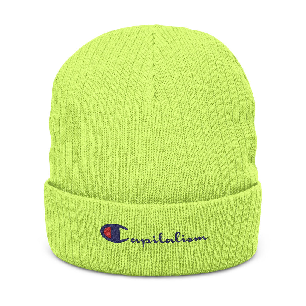 “capitalism” ribbed beanie