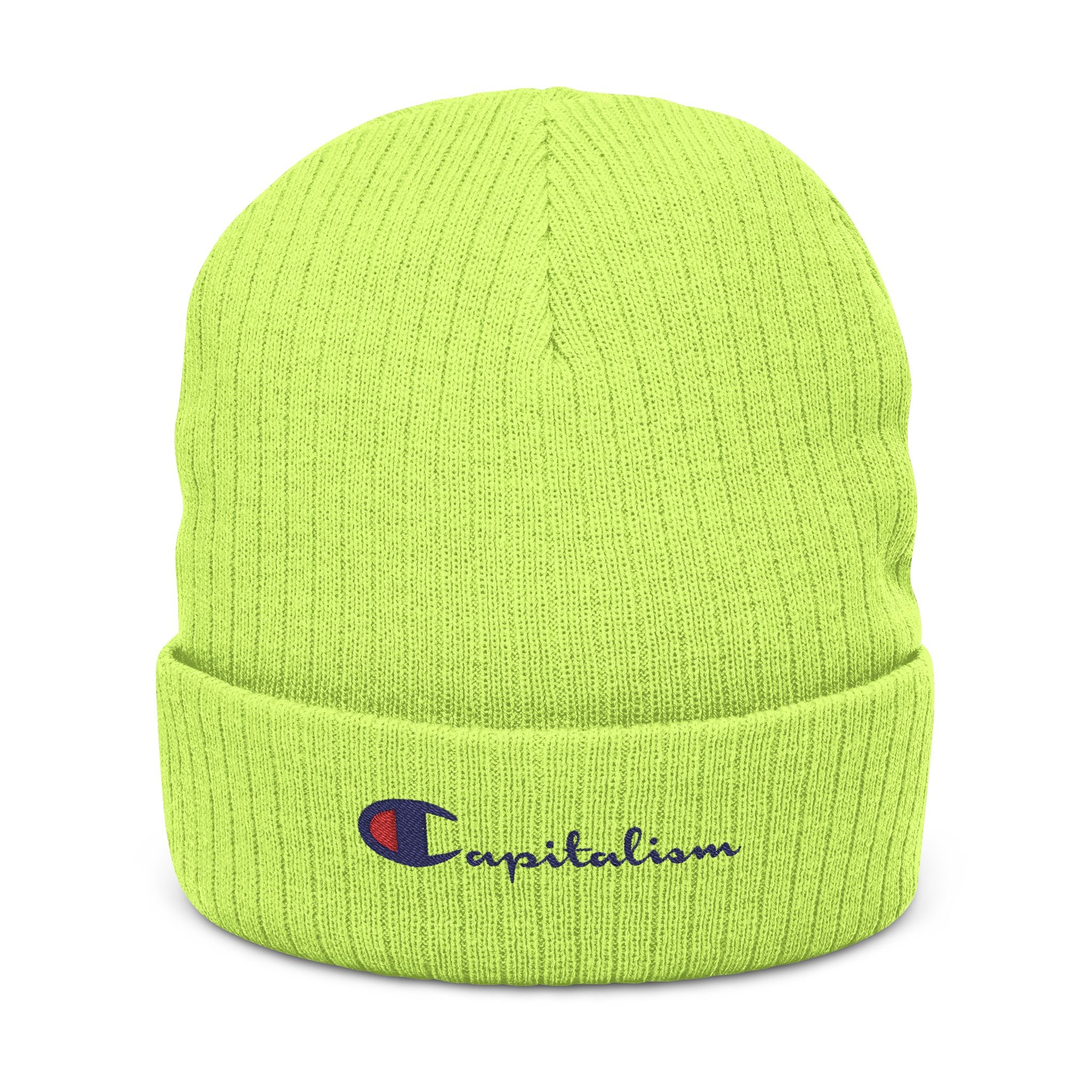 “capitalism” ribbed beanie